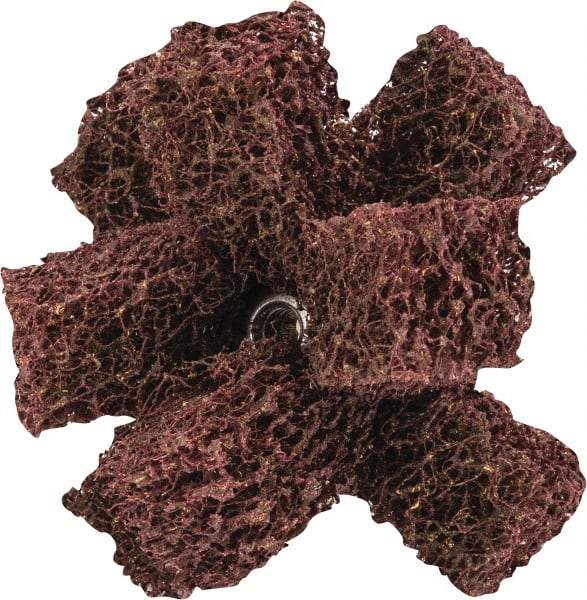 Merit Abrasives - 2" Diam Medium Density Cross Buff - 2 Plys, 8-32 Thread, Medium Grade, 12,000 Max RPM - Caliber Tooling