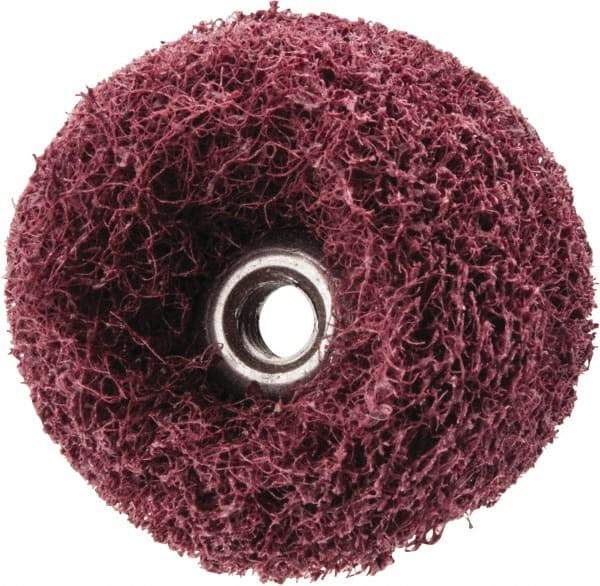 Merit Abrasives - 1" Diam Medium Density Cross Buff - 2 Plys, 8-32 Thread, Very Fine Grade, 25,000 Max RPM - Caliber Tooling