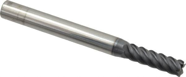 SGS - 7/32", 5 Flute, Single End, Solid Carbide, 0.015" Corner Radius End Mill - 2-1/2" OAL, 45° Helix, Right Hand Flute, 3/4" LOC, Right Hand Cut - Caliber Tooling