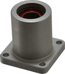 Pacific Bearing - 1/2" ID, 1.687" OAL x 1.63" OAH 4-Bolt Flange Mounted Bearing - 975 Lb Static Cap, 1-1/4" Btw Mnt Hole Ctrs, Aluminum - Caliber Tooling