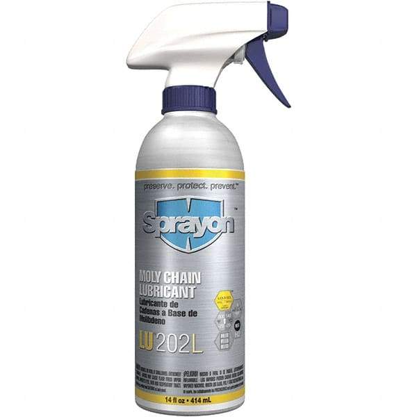 Sprayon - 16 oz Aerosol Extreme Pressure Chain & Cable Lubricant - Light Amber, -20 to 300°F, Food Grade - Caliber Tooling