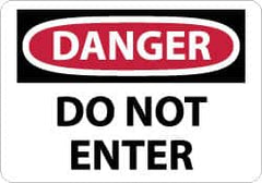 NMC - "Danger - Do Not Enter", 7" Long x 10" Wide, Rigid Plastic Safety Sign - Rectangle, 0.05" Thick, Use for Security & Admittance - Caliber Tooling