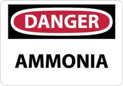 NMC - "Danger - Ammonia", 10" Long x 14" Wide, Rigid Plastic Safety Sign - Rectangle, 0.05" Thick, Use for Hazardous Materials - Caliber Tooling