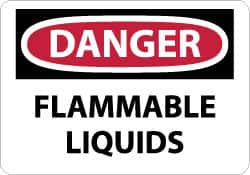 NMC - "Danger - Flammable Liquids", 7" Long x 10" Wide, Rigid Plastic Safety Sign - Rectangle, 0.05" Thick, Use for Hazardous Materials - Caliber Tooling