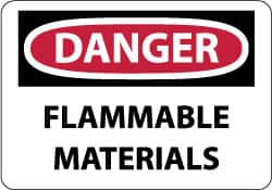 NMC - "Danger - Flammable Materials", 7" Long x 10" Wide, Rigid Plastic Safety Sign - Rectangle, 0.05" Thick, Use for Hazardous Materials - Caliber Tooling