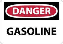 NMC - "Danger - Gasoline", 7" Long x 10" Wide, Rigid Plastic Safety Sign - Rectangle, 0.05" Thick, Use for Hazardous Materials - Caliber Tooling