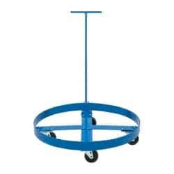 PRO-SOURCE - 1,000 Lb Load Capacity, 55 Gal Drum Dolly - 4" High, 4 Wheels - Caliber Tooling