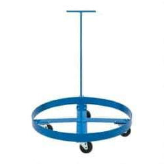 PRO-SOURCE - 1,000 Lb Load Capacity, 55 Gal Drum Dolly - 4" High, 4 Wheels - Caliber Tooling