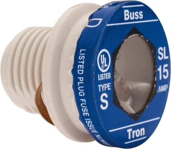 Cooper Bussmann - 125 VAC, 15 Amp, Time Delay Plug Fuse - 10 (RMS Symmetrical) kA Rating - Caliber Tooling