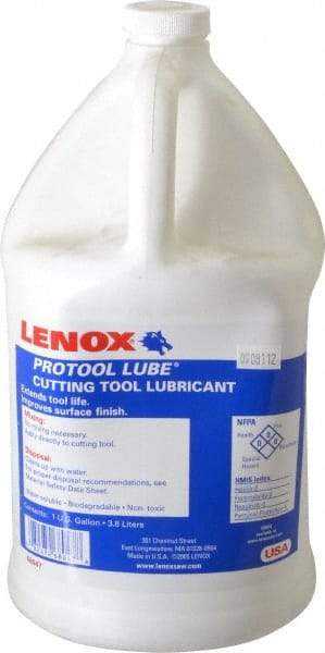 Lenox - Protool Lube, 1 Gal Bottle Sawing Fluid - Synthetic, For Cutting, Drilling, Milling, Reaming, Tapping - Caliber Tooling