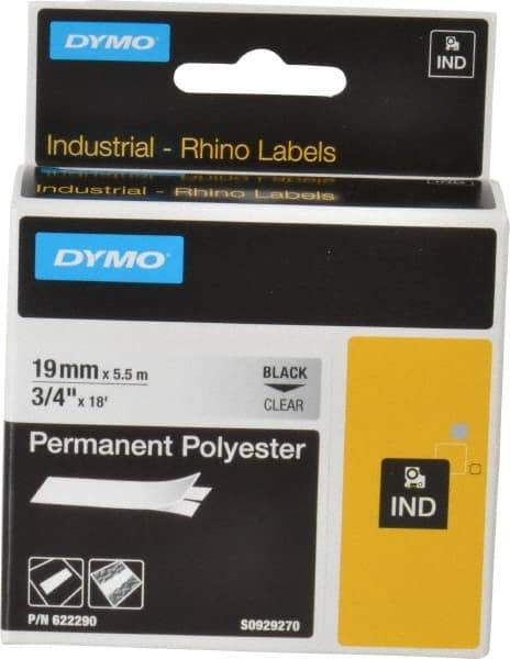 Dymo - 216" Long, Clear Permanent Polyester Tape Permanent Polyester Tape - For RHINO 5000, 5200, 6000, 6500 - Caliber Tooling