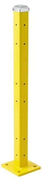 Steel King - Triple 42 Inch High Corner and Center Steel Guard Rail Mount Post - Yellow, For Use with Steel King Railing - Caliber Tooling