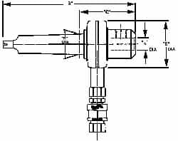 Collis Tool - 2MT Outside Taper, 3/4" Hole Diam, Coolant Adapter - 3.31" Projection, 6-1/4" OAL, Through Coolant - Exact Industrial Supply