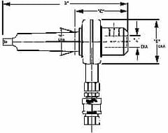 Collis Tool - 2MT Outside Taper, 1/2" Hole Diam, Coolant Adapter - 3.06" Projection, 6" OAL, Through Coolant - Exact Industrial Supply