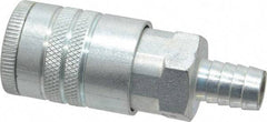 Parker - Hose Barb Tru-Flate Automotive Pneumatic Hose Coupler - Steel, 1/2" Body Diam, 1/2" Hose ID - Caliber Tooling