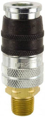 Parker - 1/2-14 Male NPT Industrial Pneumatic Hose Coupler - Steel, 1/2" Body Diam - Caliber Tooling