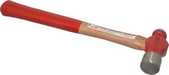 Proto - 1 Lb Head Ball Pein Hammer - Wood Handle with Red Laquer Grip, 14-1/2" OAL - Caliber Tooling