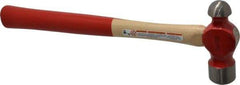 Proto - 1-1/2 Lb Head Ball Pein Hammer - Wood Handle with Red Laquer Grip, 15" OAL - Caliber Tooling