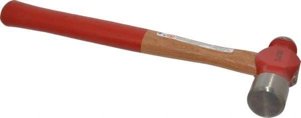 Proto - 2 Lb Head Ball Pein Hammer - Wood Handle with Red Laquer Grip, 15-7/8" OAL - Caliber Tooling