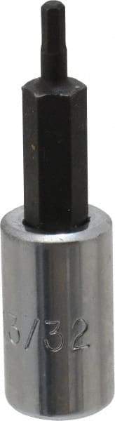 Proto - 1/4" Drive, 3/32" Hex Bit Socket - 1-7/8" OAL, 1" Bit Length - Caliber Tooling