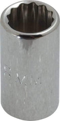 Proto - 1/4" Drive, Standard Hand Socket - 12 Points, 7/8" OAL, Chrome Finish - Caliber Tooling