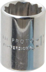 Proto - 1/4" Drive, Standard Hand Socket - 12 Points, 7/8" OAL, Chrome Finish - Caliber Tooling