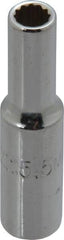 Proto - 1/4" Drive, Deep Hand Socket - 12 Points, 1-15/16" OAL, Chrome Finish - Caliber Tooling