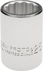 Proto - 3/4" Drive, Standard Hand Socket - 12 Points, 2" OAL, Chrome Finish - Caliber Tooling