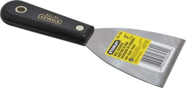 Stanley - Stiff Steel 1-Edge Scraper - 3" Blade Width x 3-5/8" Blade Length, 3-7/8" Long Nylon Handle - Caliber Tooling