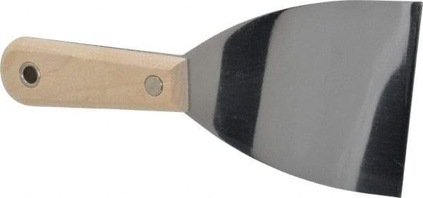 Stanley - Flexible Steel 1-Edge Scraper - 3" Blade Width x 3-5/8" Blade Length, 3-7/8" Long Hardwood Handle - Caliber Tooling