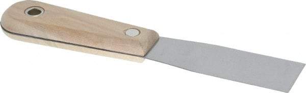 Stanley - 1-1/4" Wide Steel Putty Knife - Flexible, Hardwood Handle, 7-1/2" OAL - Caliber Tooling