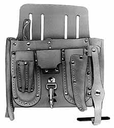 Proto - 6 Pocket Electrician's Holster - Leather, Natural, 10-1/2" Wide x 10" High - Caliber Tooling