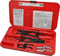 Proto - 18 Piece, Retaining Ring Pliers Set - 9-1/2" OAL - Caliber Tooling