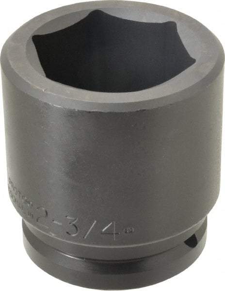 Proto - 1-1/2" Drive 2-3/4" Standard Impact Socket - 6 Points, 4-1/4" OAL - Caliber Tooling