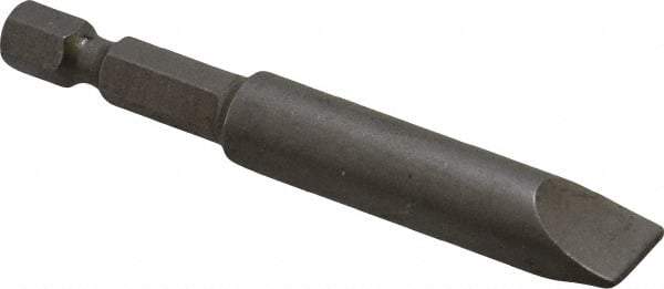 Irwin - 3/8" Slotted Screwdriver Bit - 1/4" Hex Drive, 2-3/4" OAL - Caliber Tooling