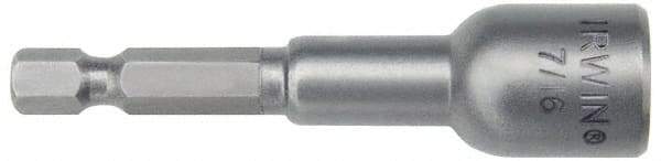 Irwin - 7/16" Magnetic Nutsetter - 1/4" Hex Drive, 2-9/16" OAL - Caliber Tooling