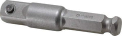 Irwin - 1/2" Square Size Hex to Square Adapter - 7/16" Hex Drive, 3" OAL - Caliber Tooling