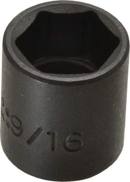 Proto - 1/4" Drive 9/16" Standard Impact Socket - 6 Points, 7/8" OAL - Caliber Tooling