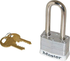 Master Lock - Keyed Different Retaining Key Conductive Lockout Padlock - 2" Shackle Clearance, 9/32" Shackle Diam, 1-1/4" Body Height x 1-9/16" Body Width, White, 4 Pins - Caliber Tooling