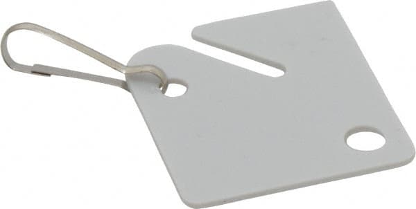 Master Lock - Snap Hook (Square), English Safety & Facility Key Tag - White Plastic - Caliber Tooling