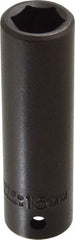 Proto - 1/2" Drive 15mm Deep Impact Socket - 6 Points, 3-1/4" OAL - Caliber Tooling