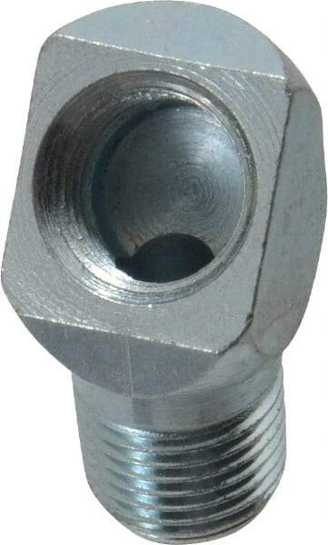 PRO-LUBE - 45° Head Angle, 1/8-27 NPT Steel Grease Fitting Adapter - 1/2" Hex - Caliber Tooling