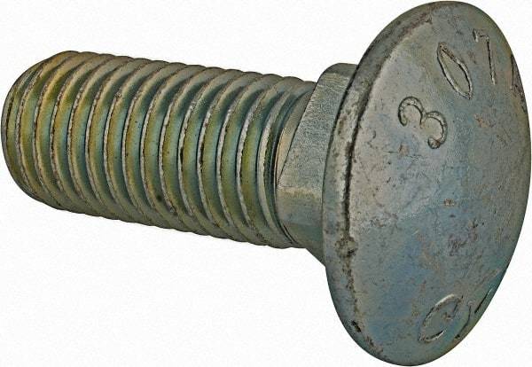 Value Collection - 3/4-10 UNC 2" Length Under Head, Standard Square Neck, Carriage Bolt - Grade 2 Steel, Zinc-Plated Finish - Caliber Tooling