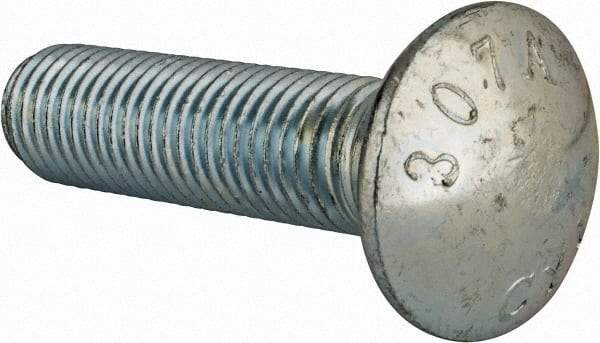 Value Collection - 3/4-10 UNC 3" Length Under Head, Standard Square Neck, Carriage Bolt - Grade 2 Steel, Zinc-Plated Finish - Caliber Tooling