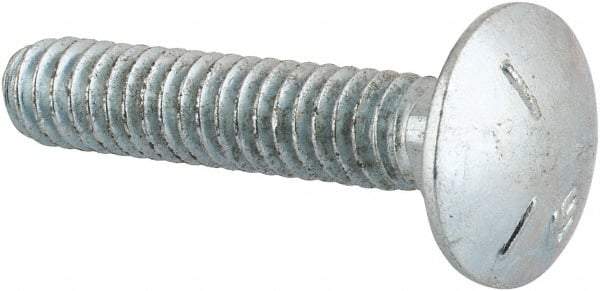 Value Collection - 1/4-20 UNC 1-1/4" Length Under Head, Standard Square Neck, Carriage Bolt - Grade 5 Steel, Zinc-Plated Finish - Caliber Tooling