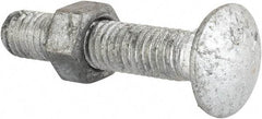 Value Collection - 3/8-16 UNC 2" Length Under Head, Standard Square Neck, Carriage Bolt - Grade 5 Steel, Galvanized Zinc-Plated Finish - Caliber Tooling