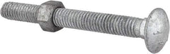 Value Collection - 3/8-16 UNC 3-1/2" Length Under Head, Standard Square Neck, Carriage Bolt - Grade 5 Steel, Galvanized Zinc-Plated Finish - Caliber Tooling