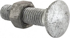 Value Collection - 1/2-13 UNC 2" Length Under Head, Standard Square Neck, Carriage Bolt - Grade 5 Steel, Galvanized Zinc-Plated Finish - Caliber Tooling