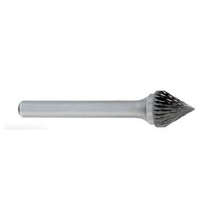 ‎SJ-1 -1/4 x LOC × 1/4 Shank × 2 OAL 60 Degree Cone Carbide Medium Tough Cut Burr - Caliber Tooling