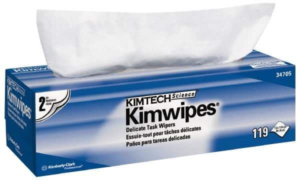 Kimtech - Dry Clean Room/Lab/Critical Task Wipes - Pop-Up, 11-3/4" x 11-3/4" Sheet Size, White - Caliber Tooling